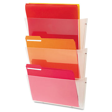 deflecto® Unbreakable Docupocket 3-pocket Wall File, Letter, 14 1-2 X 3 X 6 1-2, Clear freeshipping - TVN Wholesale